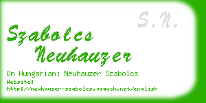 szabolcs neuhauzer business card